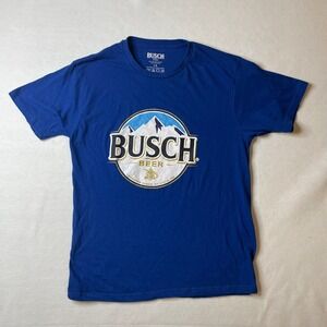 Busch Beer Blue T-Shirt Mens‎ Large Graphic Tee Anheuser Busch St. Louis